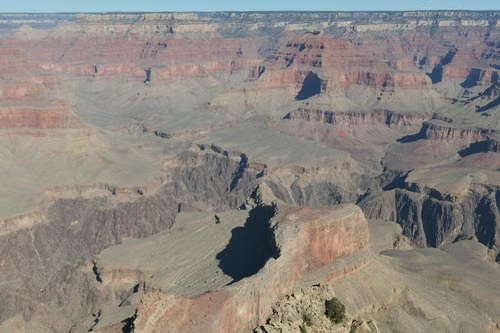 Red and gray layers of the Grand Canyon from the South Rim