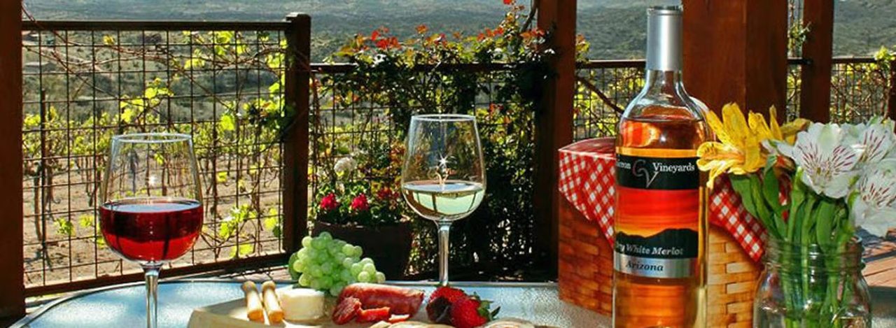 White Merlot on the patio at Charron Vineyards